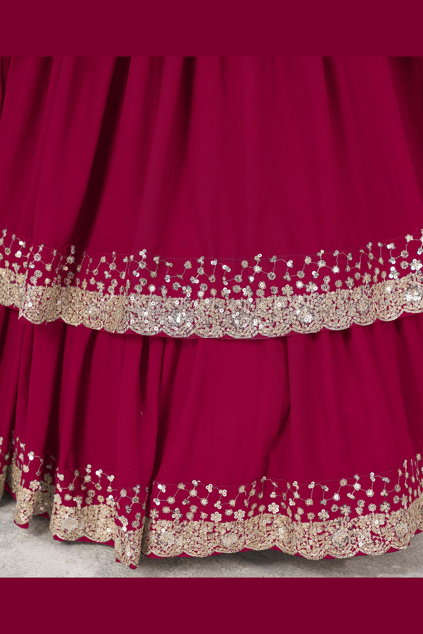 Pink Georgette Lehenga Choli For Indian & Pakistani Wedding Festival - Sequence Embroidery Work, Zari Work