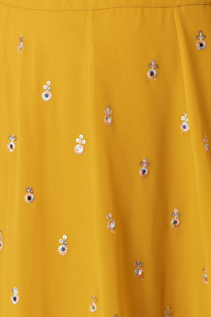 Yellow Georgette Lehenga Choli For Indian Festivals & Pakistani Weddings Dress - Sequence Embroidery Work, Zari Work