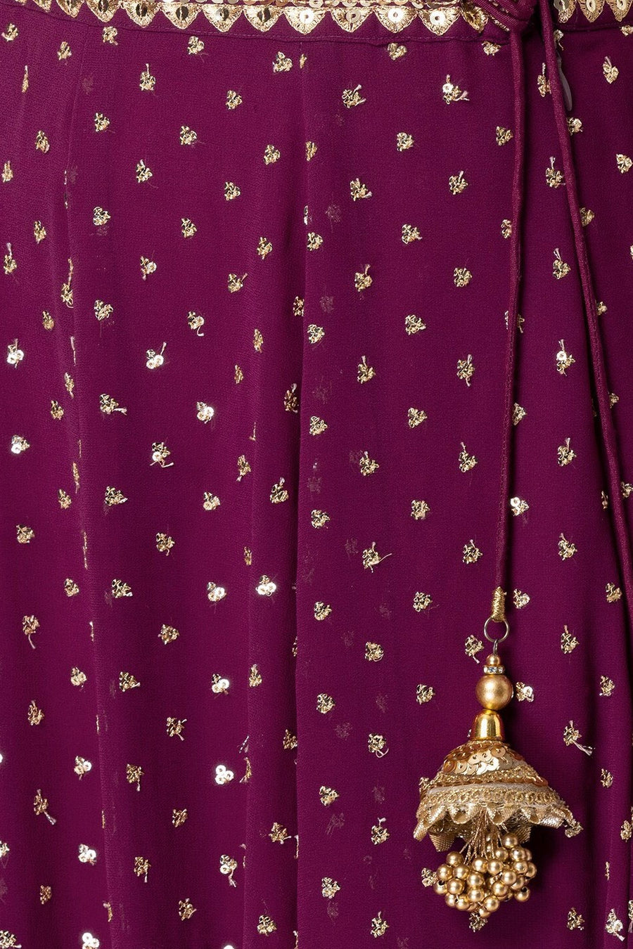 Wine Georgette Lehenga Choli For Indian Festivals & Pakistani Weddings Dress - Sequence Embroidery Work, Zari Work