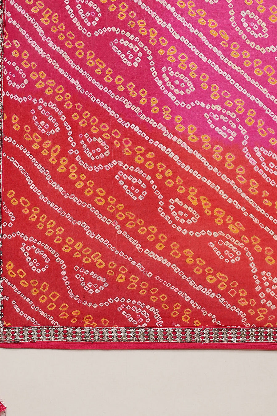 Yellow Pink Georgette Lehenga Choli For Indian & Pakistani Wedding Festival - Zari Work, Sequence Embroidery Work, Print Work