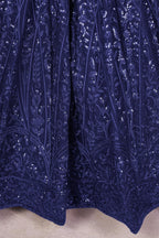 Navy Blue Georgette Lehenga Choli For Indian & Pakistani Wedding Festival - Sequins & Thread Embroidery Work