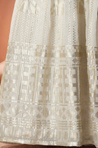 White Georgette Lehenga Choli with Thread and Sequins Embroidery