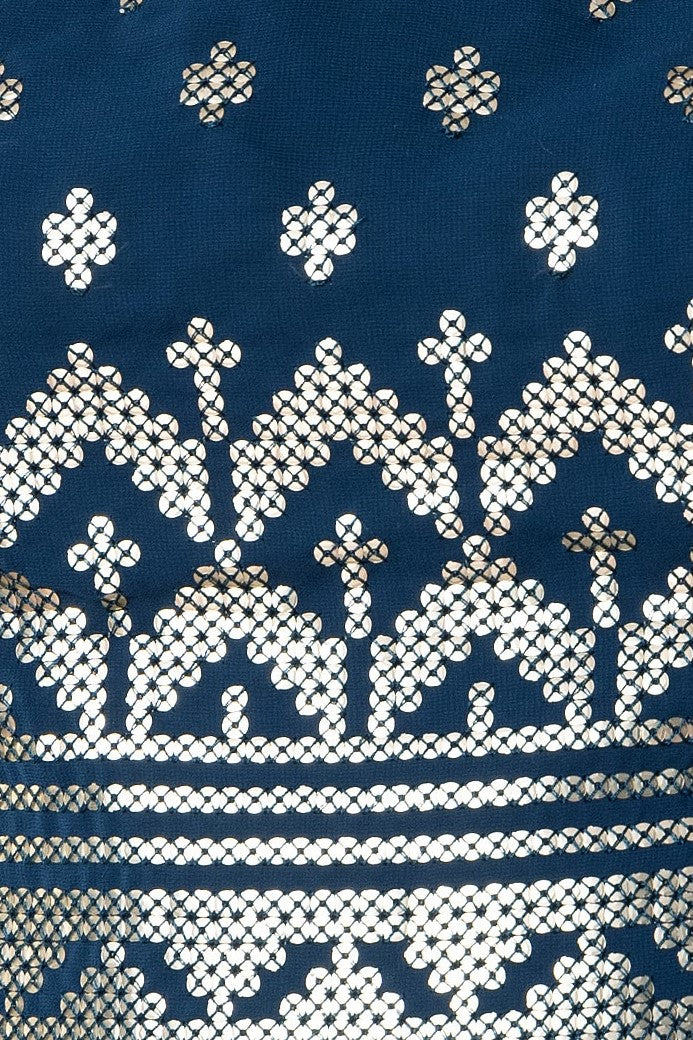 Blue Georgette Lehenga Choli with Thread and Sequins Embroidery