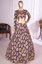 Purple Georgette Lehenga Choli For Indian & Pakistani Wedding Festival - Sequins & Thread Embroidery Work, Zari Work