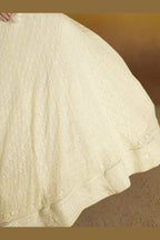 Cream Georgette Lehenga Choli For Indian & Pakistani Wedding Festival - Sequins & Thread Embroidery Work