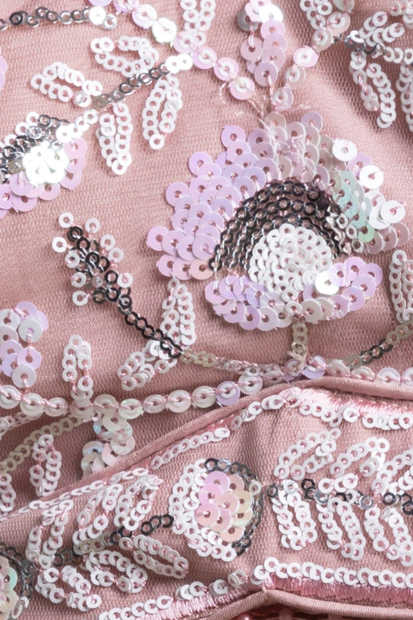 Pink Net Pastel Lehenga Choli with Sequins and Thread Work