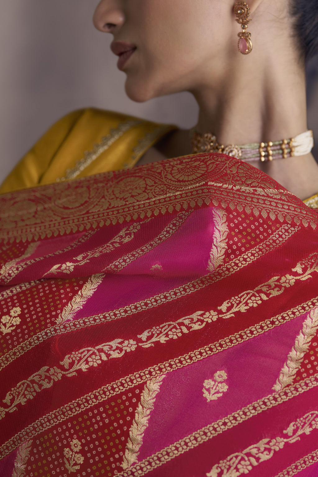 Yellow Simmer Silk Kameez with Pant For Indian Festivals & Weddings - Embroidery Work