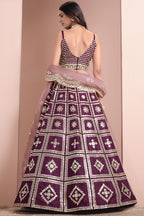 Maroon Art Silk Lehenga Choli For Indian Festivals & Pakistani Weddings Dress - Embroidery Work