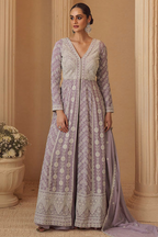 Lavender anarkali with full sleeve