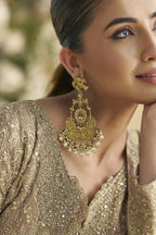 Beige Georgette Palazzo Suit For Indian & Pakistani Wedding Festival - Embroidery Work, Swarovski Work