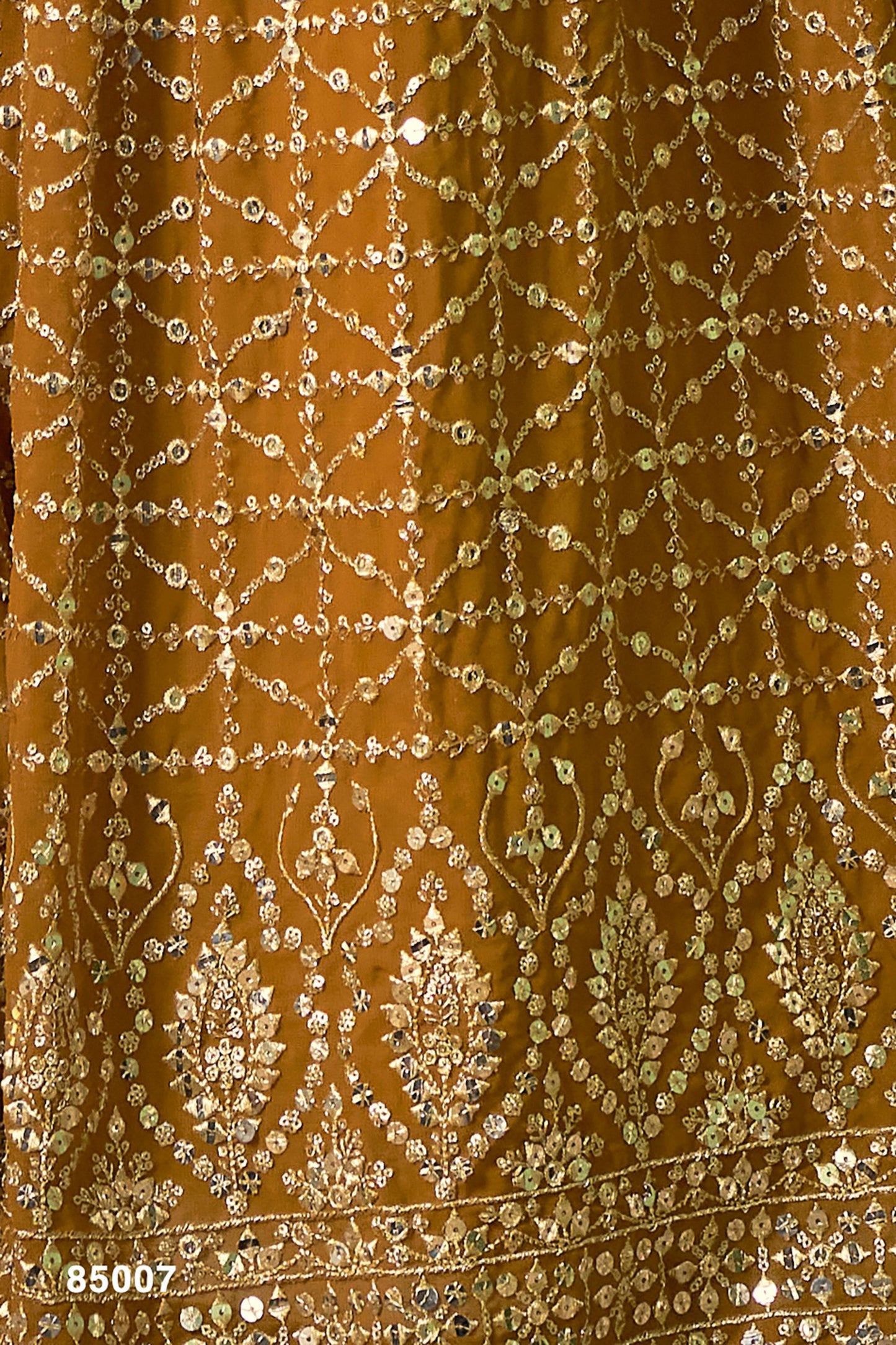 Mustard Pakistani Georgette Lehenga Choli For Indian Festivals & Weddings - Sequence Embroidery Work, Thread Embroidery Work,
