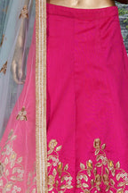 Pink Mulberry Silk Lehenga Choli For Indian & Pakistani Wedding Festival - Sequins & Thread Embroidery Work, Dori Work