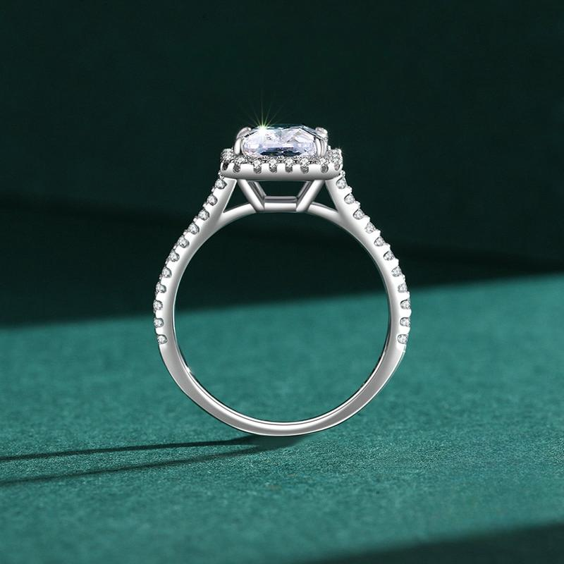 Luxury Princess Square Clear CZ Rings For Women - Classic 925 Sterling Silver Romantic Wedding Accessories Jewelry