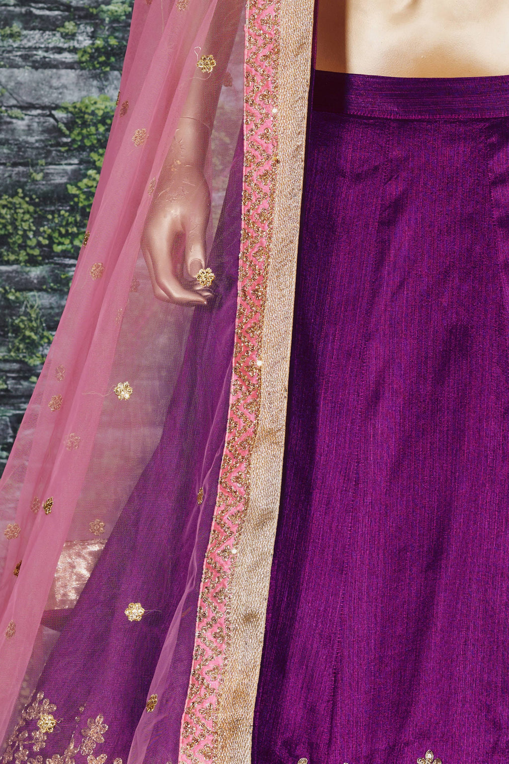 Purple Mulberry Silk Lehenga Choli For Indian & Pakistani Wedding Festival - Sequins Embroidery Work, Dori Work, Zari Work