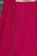 Pink Georgette Lehenga Choli For Indian & Pakistani Wedding Festival - Sequins Embroidery Work, Dori Work, Zari Work