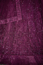 Dark Purple Net Lehenga Choli For Indian Festivals & Pakistani Weddings Dress - Thread Embroidery Work, Sequence Embroidery Work