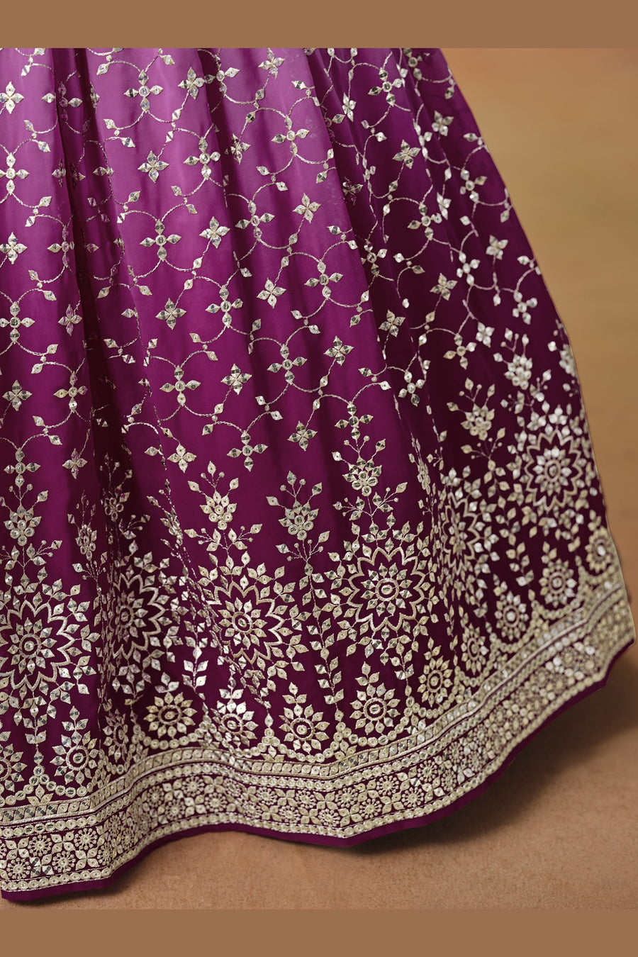 Pink Georgette Lehenga Choli For Indian & Pakistani Wedding Festival - Sequins & Thread Embroidery Work, Zari Work