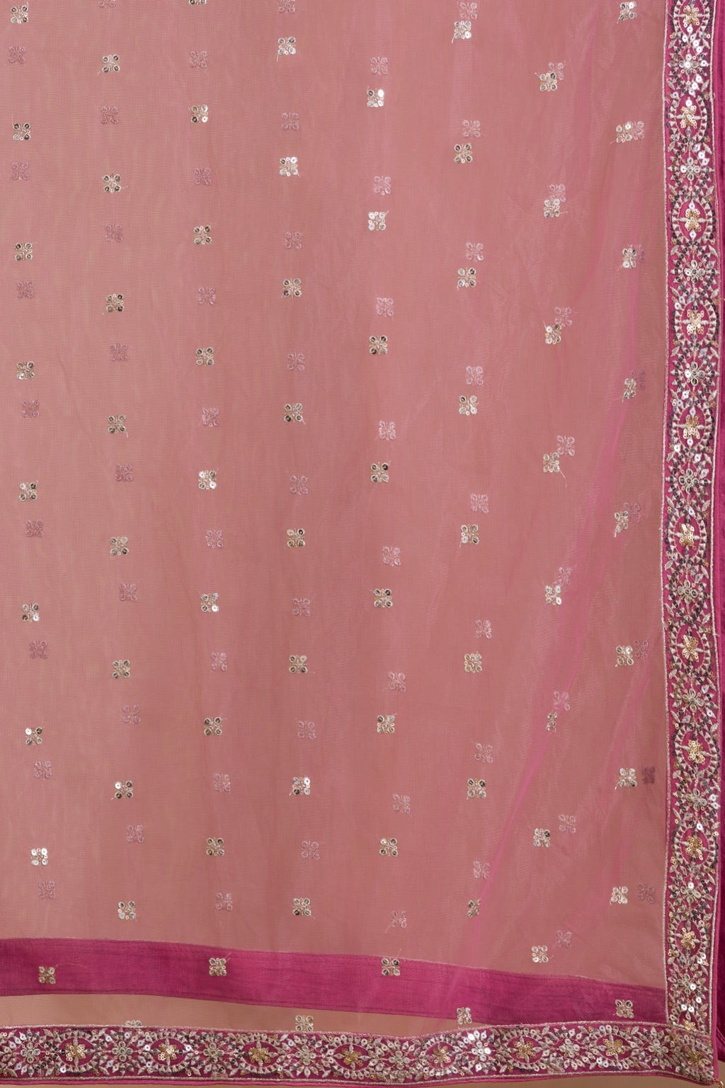 Dark Pink Georgette Sangeet Lehenga Choli with Zari and Sequins Work