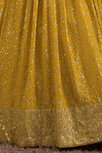 Yellow Georgette Lehenga Choli for Haldi with Zari and Sequins Work