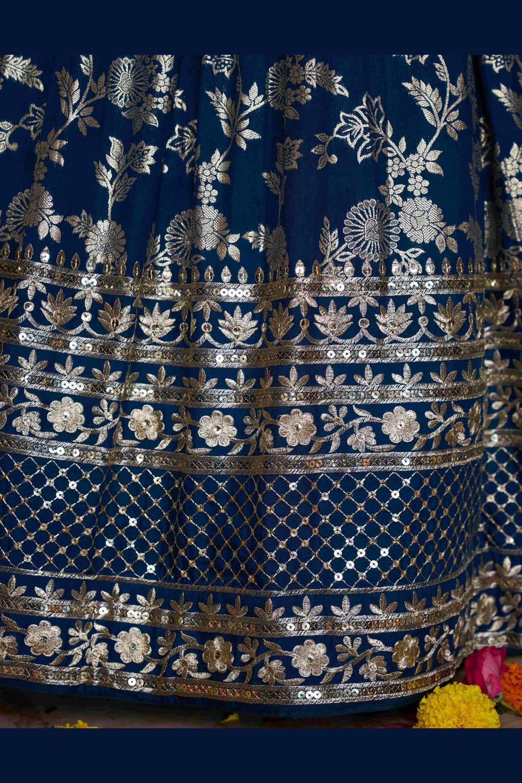 Dove Blue Jacquard Silk Lehenga Choli For Indian & Pakistani Wedding Festival - Sequence Embroidery Work, Zari Work