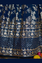 Dove Blue Jacquard Silk Lehenga Choli For Indian & Pakistani Wedding Festival - Sequence Embroidery Work, Zari Work