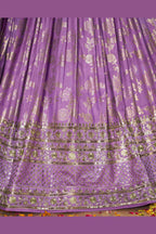 Lavender Jacquard Silk Lehenga Choli For Indian & Pakistani Wedding Festival - Sequence Embroidery Work, Zari Work