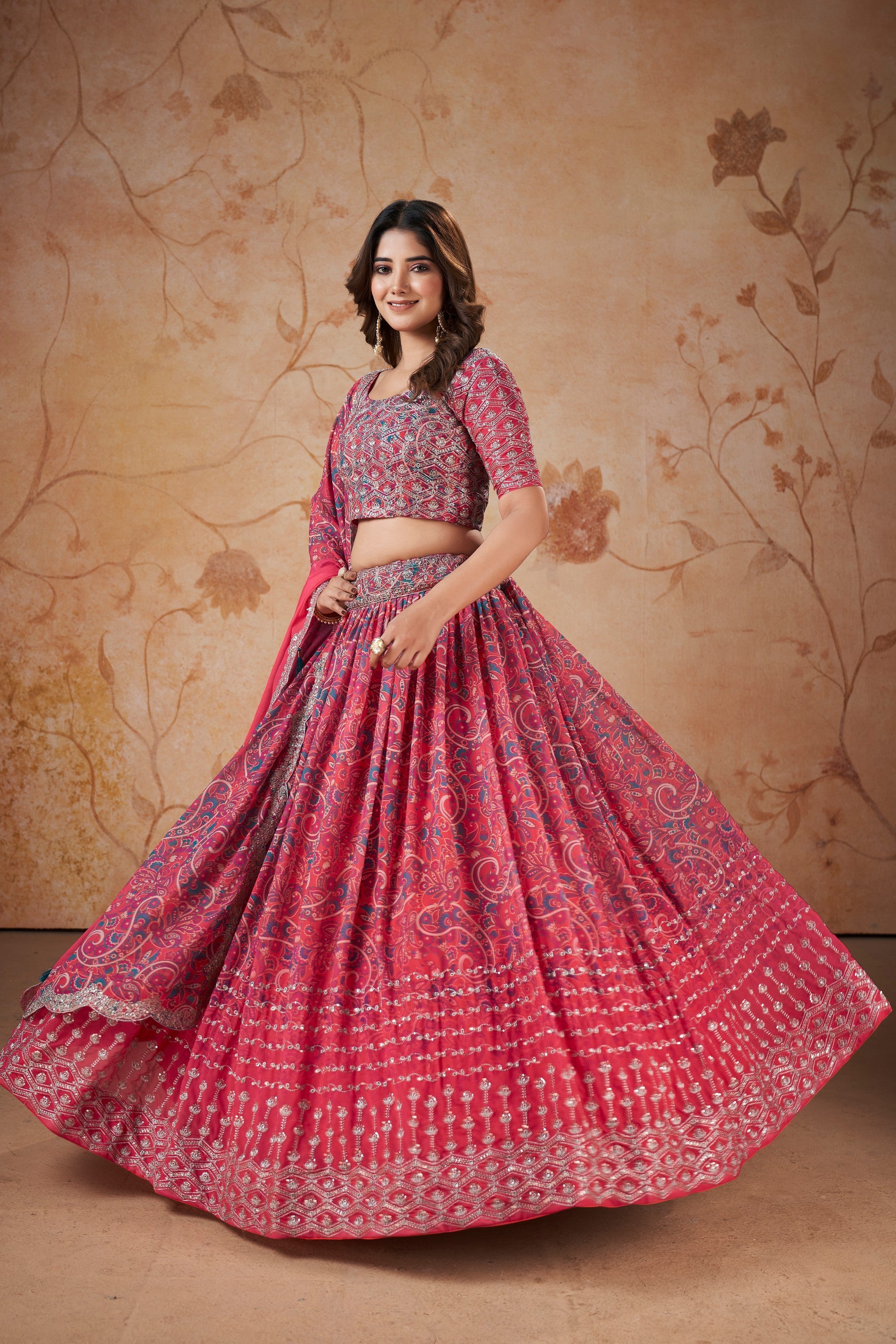 Designer Hot Pink lehenga choli with 2024 Zari and Multiple Sequence Embroidery Work for woman party wear lehenga choli with dupatta