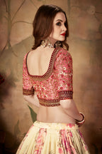 Being Slub Silk Floral Lehenga for Women with Zari and Sequins Work