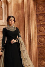 Blue Georgette Pakistani Net Salwar Suit Salwar Kameez for Wedding Embroidery Work - close-up view