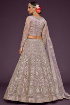 Light Pink Pastel Lehenga with Net Zari and Dori Work