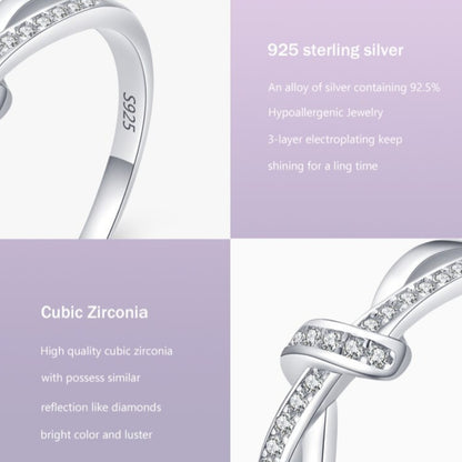 Silver Rings Intertwined Lines Finger Rings For Women - Classic Luxury 925 Sterling Silver Fashion Jewelry