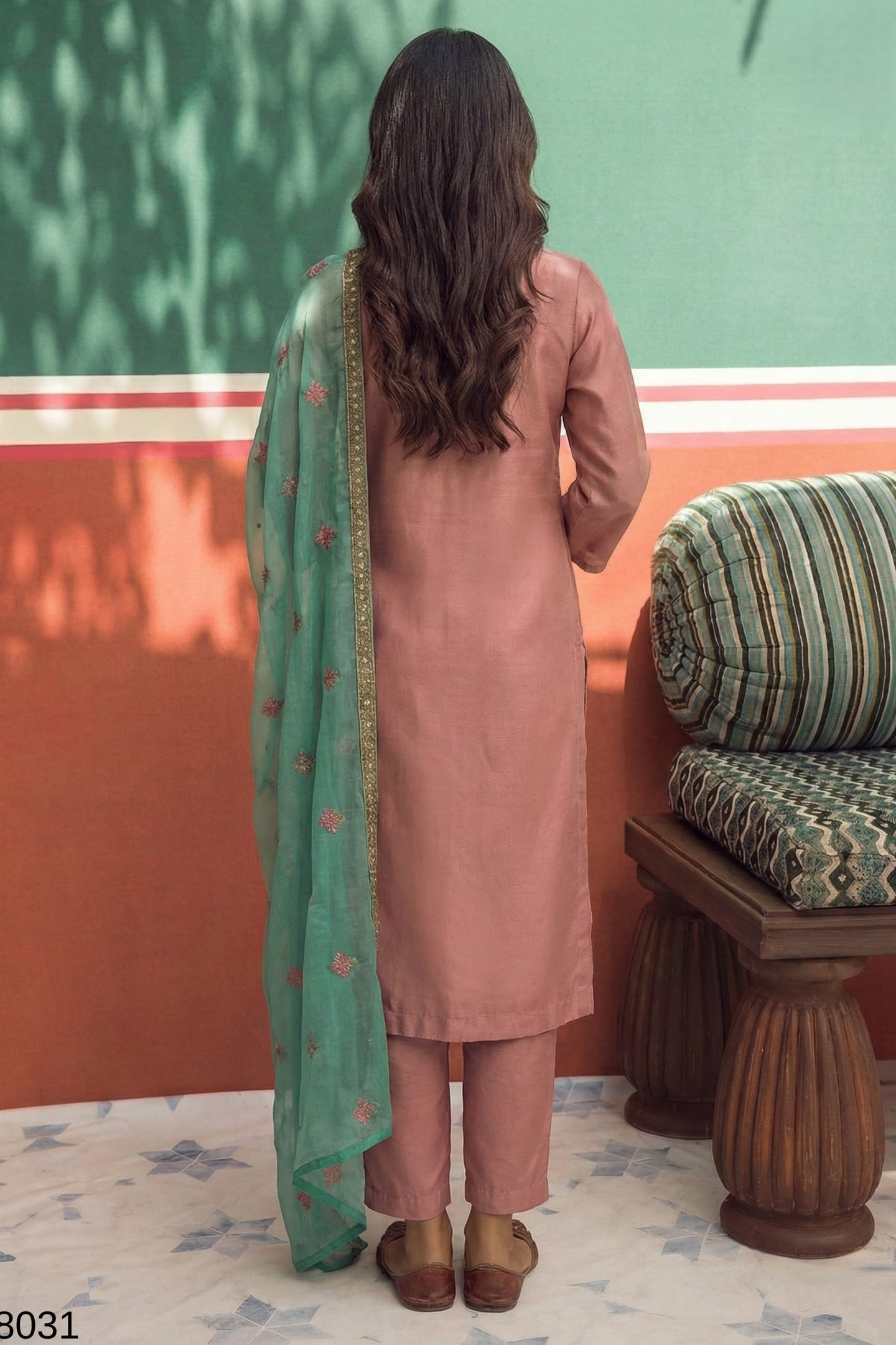 Pink Fancy Zari Fabric Kameez With Pant For Indian & Pakistani Wedding Festival - Embroidery Work