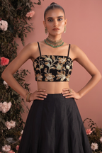 Black Party Wear Lehenga Choli with Bead Embroidery