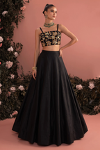 Black Party Wear Lehenga Choli with Bead Embroidery