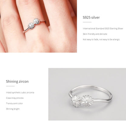 925 Sterling Silver Beautiful Daisy Flower Finger Ring For Women - Simple Design Fine Hypoallergenic Jewelry