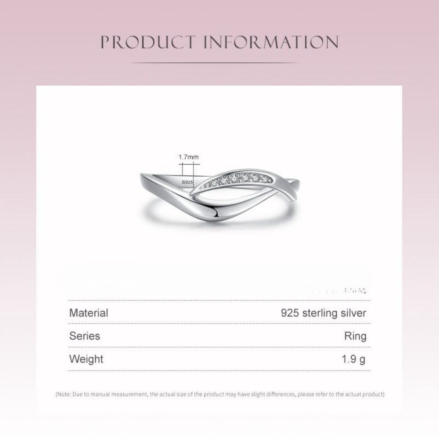 925 Sterling Silver Fashion Asymmetry Line Zircon Finger Ring For Women - Simplicity Wedding Statement Jewelry