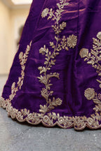 Affair Purple Rangoli Silk Wedding Lengha for Women with Zari and Sequins Work
