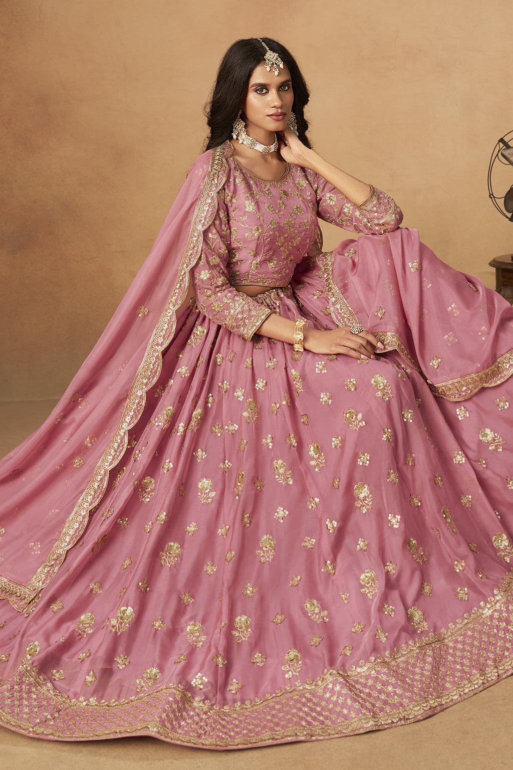 Baby Pink Lehenga Choli for Organza Lehenga