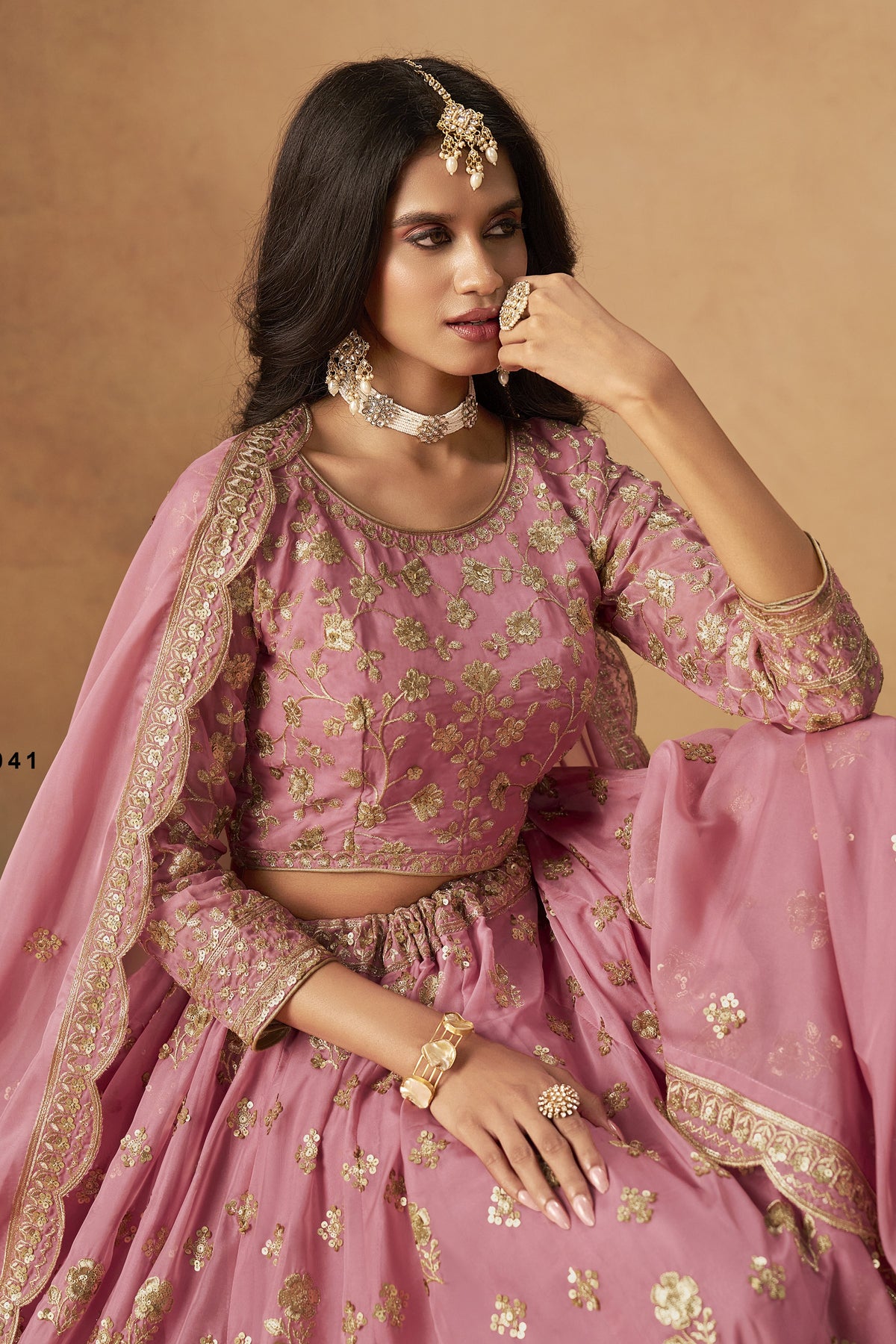 Baby Pink Lehenga Choli for Organza Lehenga