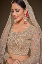 Being Net Pastel Lehenga with Zari and Embroidery Work