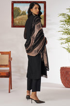 Black Organza Kameez With Pant For Indian & Pakistani Wedding Festival - Thread Embroidery Work