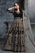 Black Velvet Suit Women Anarkali with Embroidery Work