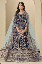 Black Velvet Suit Women Embroidered Anarkali