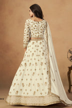 Cream Lehenga Choli for Organza Lehenga