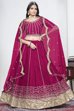 Pink Art Silk Mirror Lehenga Choli with Sequins Work