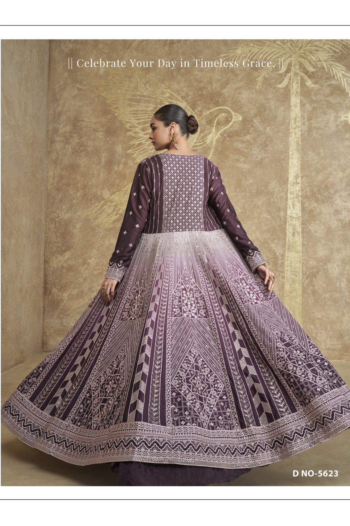 Dark Brown Chinon Silk Lehenga Choli with Koti For Indian Festivals & Pakistani Weddings Dress - Embroidery Work