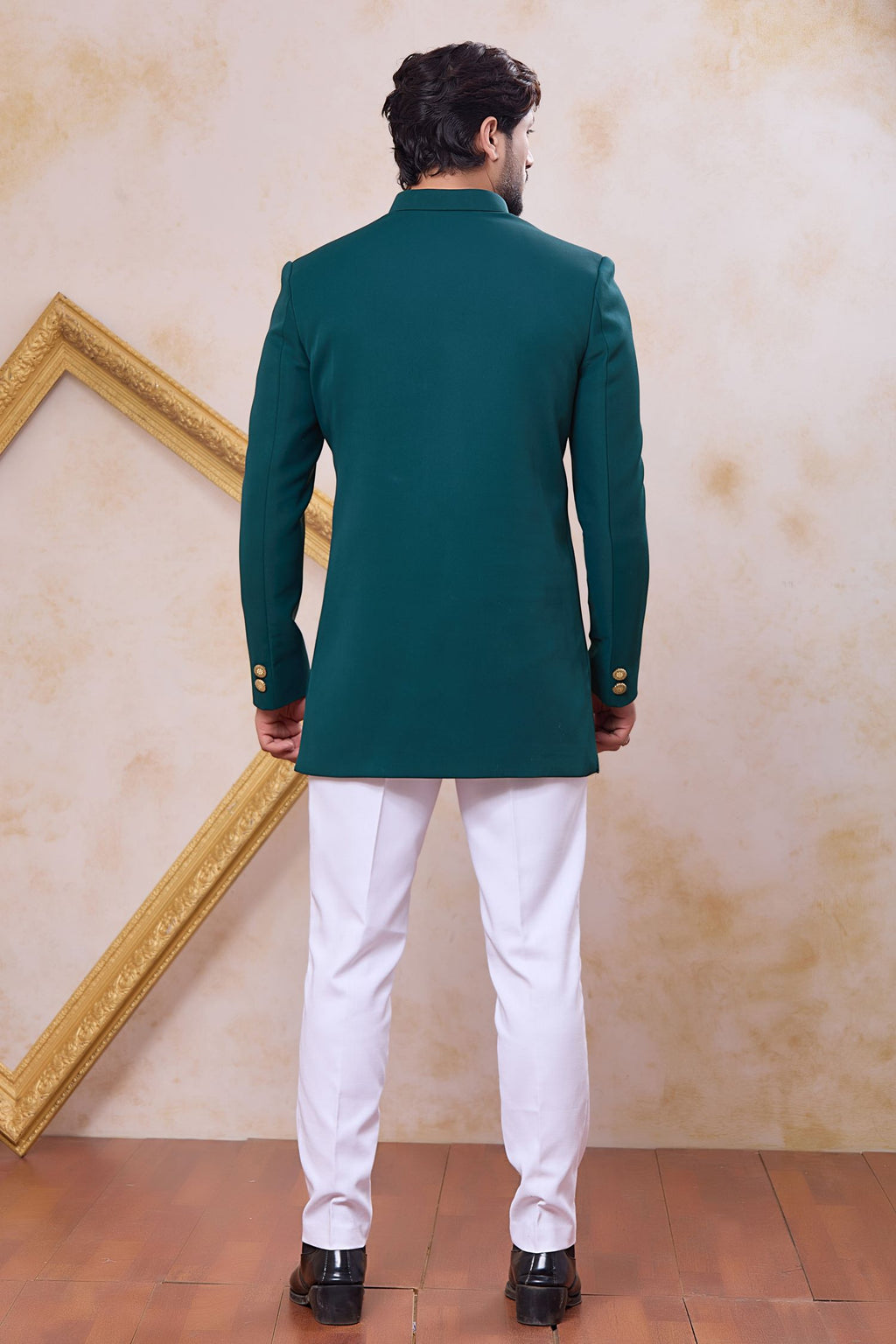 Rama Art Silk Indo Western Clothes for Men with Zardozi Work