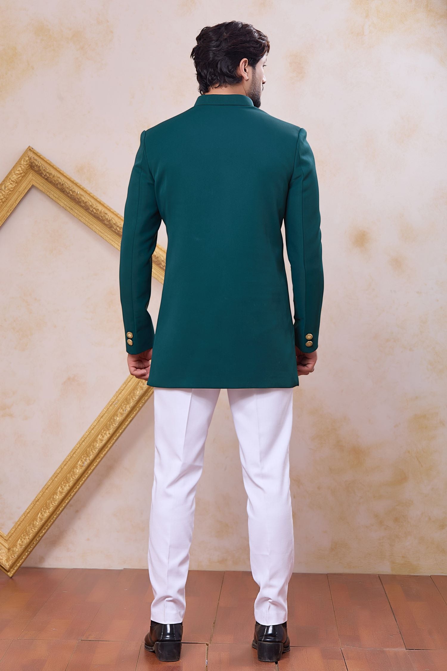 Rama Art Silk Indo Western Clothes for Men with Zardozi Work