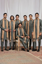 Dove Blue Art Silk Kurta Pajama for Indian Groomsmen Outfits