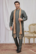 Dove Blue Art Silk Kurta Pajama for Indian Groomsmen Outfits